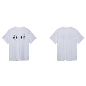 T-shirt personnalisable en polyester tissé noir et blanc 100 %, col rond, broderie de sequins de poisson, pour homme, vente en gros - Product Image 2