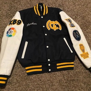 Custom Front High Quality Autumn Men's Slim Hooded Stand Collar Formal Baseball Varsity <b>Fleece</b> <b>Jacket</b> Breathable OEM Service - Product Image 3