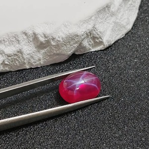 Rubis synthétique ovale cabochon, pierre lâche, rubis synthétique lisse et poli, dos plat, rouge, 5-8 carats, pour la fabrication de bijoux - Product Image 5