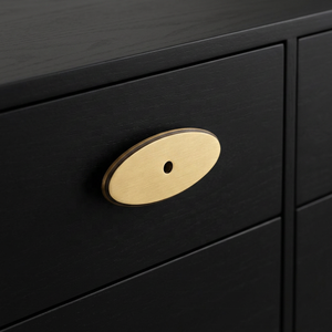 Poignée de tiroir ovale classique en laiton, design moderne, durable, finition noire mate, quincaillerie pour porte de placard de cuisine - Product Image 4