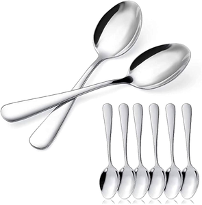 Cuillère à dessert en acier inoxydable plaqué or, finition miroir, écologique, pour cadeaux, couverts de haute qualité - Product Image 4