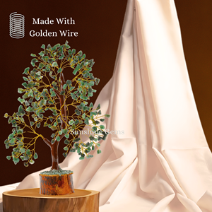 Árbol de la Vida de Cristal de Aventurina Verde Hecho a Mano con Alambre Dorado, Bonsái de Piedras Preciosas, Decoración para el Hogar, Artículo Decorativo de Feng Shui - Product Image 3