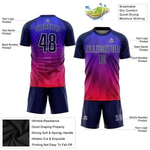 Hot Sale High Quality Soccer Uniforms Set Football Club Shirt Digital Print Anti-Bacterial Breathable Quick Dry 100% Polyester - Product Image 4