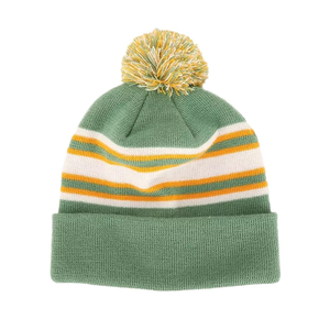 Bonnet en tricot de qualité supérieure, bleu, rouge, blanc, avec pompon, unisexe, adulte, décontracté, pour l'hiver, tricoté à la main, motif de lettres contrastées - Product Image 3