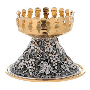 Classic Snuffe <b>Tapered</b> <b>Candle</b> With Grapevine Design Silver And Gold Finish Religious Accessory High Quality Metal Votive churs - Product Image 1