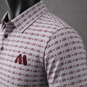 Chemise d'été tricotée pour homme à manches courtes, imprimée, en polyester/coton, à bouton unique, respirante, séchage rapide, anti-plis, personnalisable ODM - Product Image 4