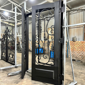 TTD Custom Wrought Iron Doors for Commercial Use Exterior Front Entry Doors Strong <b>Frame</b> Postmodern Decorative Style Long - Product Image 5