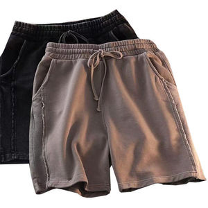 Shorts de sport vintage en polyester pour homme, personnalisables, à séchage rapide, en molleton, taille élastique, écologiques, effet vieilli - Product Image 1