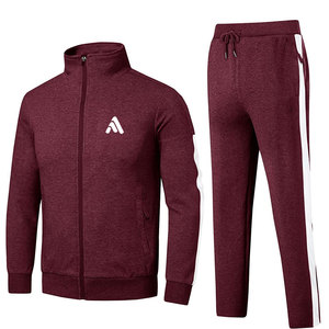 Ensemble de survêtement imprimé en polyester et coton de haute qualité, style streetwear, coupe régulière, grande taille, pour l'hiver, 2 en 1 - Product Image 1