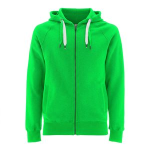 Men's Blue <b>Hooded</b> <b>Zip</b>-Up Sweatshirt Raglan Sleeve Regular Fit Casual Knitted 100% Cotton Solid Color Autumn Wear - Product Image 5