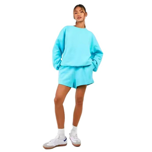 Conjunto Deportivo Elástico de Alto Rendimiento para Mujer, Sudadera con Capucha y Pantalones Cortos, para Gimnasio, Actividades al Aire Libre - Product Image 3