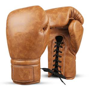Gants de boxe en cuir à lacets personnalisés avec poignées, gants de MMA professionnels unisexes pour adultes et enfants - Product Image 6