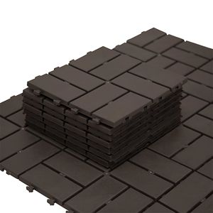 Baldosas de Terraza Compuestas para Todo Clima, 12x12 Pulgadas, Suelo Exterior Encastrable, Baldosas Cuadradas de Plástico de Cuatro Listones para Patios - Product Image 2