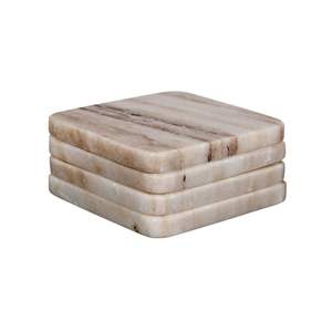 Eco Friendly Marble Coasters With Natural Finish For Sustainable Living And Elegant <b>Table</b> <b>Protection</b> - Product Image 1