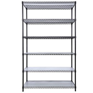 Scaffalatura a 6 livelli NSF in filo metallico regolabile scaffale per ruote - Product Image 1