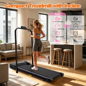 Tapis Roulant Pieghevole Portatile 2-in-1 con Telecomando e Display LED, Macchina per Camminare e Correre, Supporta fino a 100kg - Product Image 4