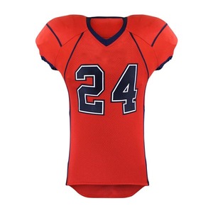 High Quality Custom Printed Sublimated American Football Jersey Short Sleeve 100% Polyester Breathable UV Protection Quick Dry - Product Image 4