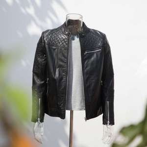 Chaquetas de Motero de Cuero de Piel de Oveja Vintage Personalizadas para Hombre |   Cuello Alto Impermeable de Alta Calidad y Ecológico, Fabricante OEM - Product Image 5