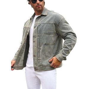 Veste en jean délavé rétro en coton de qualité supérieure pour hommes fermetures à boutons vintage Service OEM d'hiver de style Hip Hop personnalisé disponible - Product Image 3