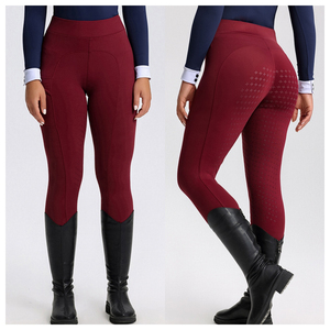 Pantalones de equitación de silicona para mujer OEM/ODM con cierre de cremallera, antideslizantes y resistentes al desgaste, de longitud completa. - Product Image 6