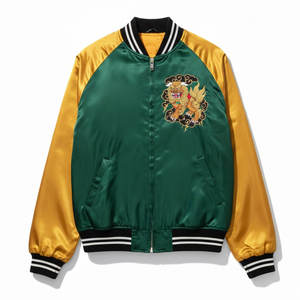 เสื้อแจ็คเก็ตซูกะจังผ้าซาตินเนื้อเนียน ระบายอากาศได้ดี เป็นมิตรต่อสิ่งแวดล้อม คุณภาพสูง ปักลายอย่างประณีต สำหรับผู้ชาย จาก Fabric Studio - Product Image 1