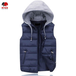 Gilet matelassé pour homme de qualité supérieure, tissu confortable et respirant avec logo personnalisé, col à capuche - Product Image 4