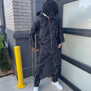 OEM Hooded Tracksuit Windbreaker <b>Jacket</b> Zipper <b>Track</b> Sweatpants 2 Pieces Set Waterproof Nylon Polyester Sweatsuit Unisex - Product Image 3