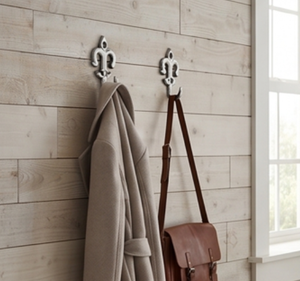 Vintage Style Fleur De Lis Metal Wall <b>Hook</b> Rust Resistant Polished Finished Single <b>Hook</b> For Clothing Storage Solutions - Product Image 5