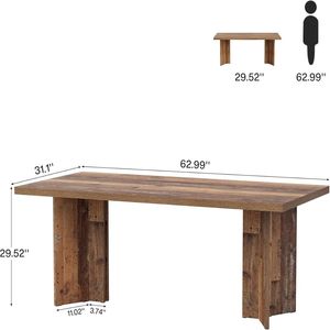 Scrivania in legno, scrivania amministrativa, scrivania per computer, scrivania da studio - Product Image 6
