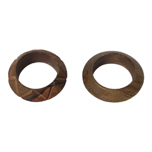 Offre Spéciale anneaux de serviette en bois de manguier en forme d'hexagone uniques porte-papier de soie personnalisable avec un design sculpté à la main - Product Image 2