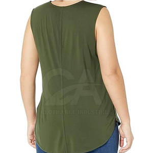 Camiseta sin mangas acanalada para mujer al por mayor, top cómodo para uso diario, chaleco de verano para mujer - Product Image 2