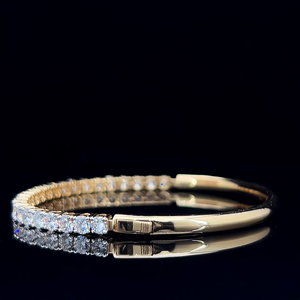 Classic Round Cut Lab Grown Diamond Tennis Bangle <b>Bracelet</b> 925 Sterling <b>Silver</b> 10K 14K 18K <b>Solid</b> Gold Women Fine Jewelry Factory - Product Image 3