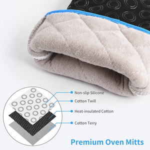 Industrial Grade Leather Heat Resistant <b>Gloves</b> for Baking Grilling & Cooking Heavy Duty <b>Oven</b> Mitts for Bakery and Restaurant Use - Product Image 5