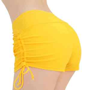 Shorts de plage pour femmes, taille élastique, personnalisables, respirants, imprimés numériquement, en matériaux écologiques durables - Product Image 4