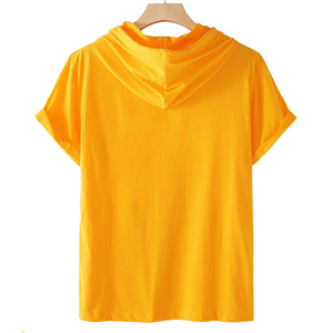 Sudaderas con Capucha de Manga Corta OEM ODM, Sudadera con Capucha de Algodón con Logotipo Personalizado, Sudadera Ligera Informal para Hombre y Mujer, Suministro al por Mayor - Product Image 4