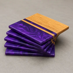 แผ่นรองแก้วชาทรงสี่เหลี่ยมทำมือจากกระดูกฝังลาย  รักษ์โลก - Product Image 6