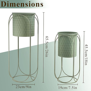 2 <b>Planters</b> with Stand Metal <b>Planter</b> for Indoor Plants <b>Large</b> Plant for Living Room Corner Kitchen Office Garden Balcony <b>Planter</b> - Product Image 2