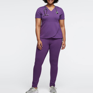 Ensemble d'uniformes infirmiers professionnels pour femmes avec pantalon de travail extensible en tissu doux pour les professionnels de la santé - Product Image 2