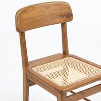 Chaises de bureau exécutives confortables en teck et rotin, design moderne, accoudoirs réglables en hauteur, finition lisse, chaises à bascule pour salle à manger et hôtel