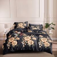 Parure de lit de luxe personnalisable en gros, motif floral classique, 10 pièces, 400 fils, 100 % polyester, avec housse de couette matelassée
