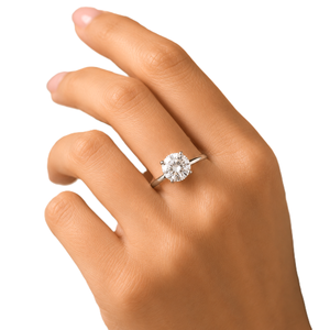Bague de fiançailles élégante en argent sterling 925 et or 10K 14K avec diamant de laboratoire rond de 2 carats, sertie à griffes, vente en gros - Product Image 6