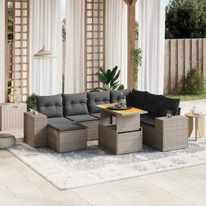 Conjunto de Sofás Modulares Grandes de Ratán PE Gris para Jardín, Colección Premium de Muebles para Exteriores - Product Image 1