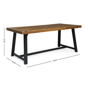 Set da pranzo per esterni con set di 6 sedie grigie e tavolo da pranzo in legno di acacia, mobili da giardino - Product Image 2