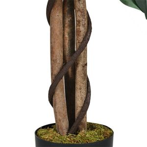Albero di Banyan Artificiale in Fibra di Vetro da 4 Piedi con Tronchi Multipli e Foglie Verdi in PEVA/Poliestere - Product Image 5