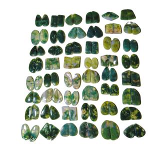 ต่างหูมอสอาเกตคู่ พลอยธรรมชาติสีเขียว มีคราบเกรด AA+ รับรองโดยบุคคลที่สาม เหมาะสำหรับทำเครื่องประดับสุดหรู ช่วยในการบำบัดรักษา - Product Image 3