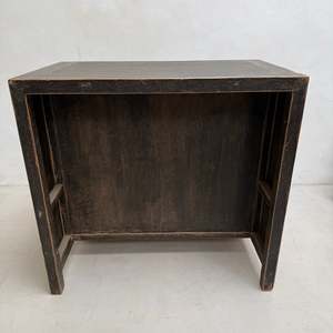 Antique <b>Black</b> Cupboard Rustic Solid Wood Distressed Painted Sideboard Vintage Storage <b>Cabinet</b> With Drawers Farmhouse <b>Living</b> <b>Room</b> - Product Image 2