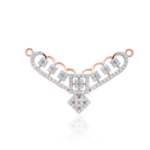 Ensemble de pendentifs et boucles d'oreilles en or avec diamants taille princesse, style Mangalsutra, bijoux de luxe pour femmes, fournisseur B2B en gros d'Inde - Product Image 2