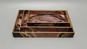 ถาดพิมพ์ลาย MDF ทรงสี่เหลี่ยมผืนผ้าถาดเสิร์ฟงานฝีมือสำหรับโรงแรมร้านอาหารเครื่องครัวใช้ในโรงแรม - Product Image 3