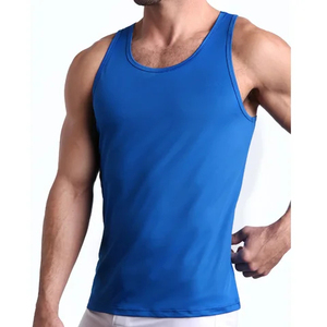 Premium Men Breathable Athletic Tank Top Lightweight Polyester/Cotton Sports <b>Vest</b> Workout Training Running Casual Fitness High - Product Image 2