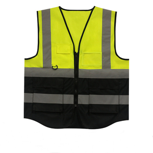 เสื้อกั๊กนิรภัยสะท้อนแสง Elite Vanguard International รุ่น Hi Visibility ผลิตจากโพลีเอสเตอร์รักษ์โลก สำหรับงานอุตสาหกรรม สีเหลือง-น้ำเงินลายทาง แบบ unisex - Product Image 4
